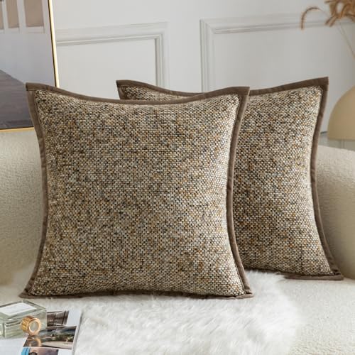 Yaertun Pack of 2 Tie-dye Chenille Textured Throw Pillow Covers