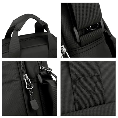 Men's Messenger Bag Shoulder Bag Nylon Business Waterproof Casual Black, Crossbody Bag Lightweight B5 for Work Travel Outdoor4