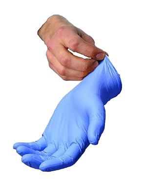 Blue Nitrile Exam Gloves - Medical Grade, Disposable, Powder Free, Latex Rubber Free, Heavy Duty, Textured, Non Sterile, Work, Medical, Food Safe, Cleaning, Wholesale, Size Medium Box of 100