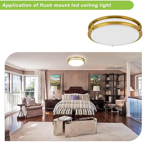 Image of hykolity 13 inch Flush Mount LED Ceiling Light Fixture,1300LM,5CCT