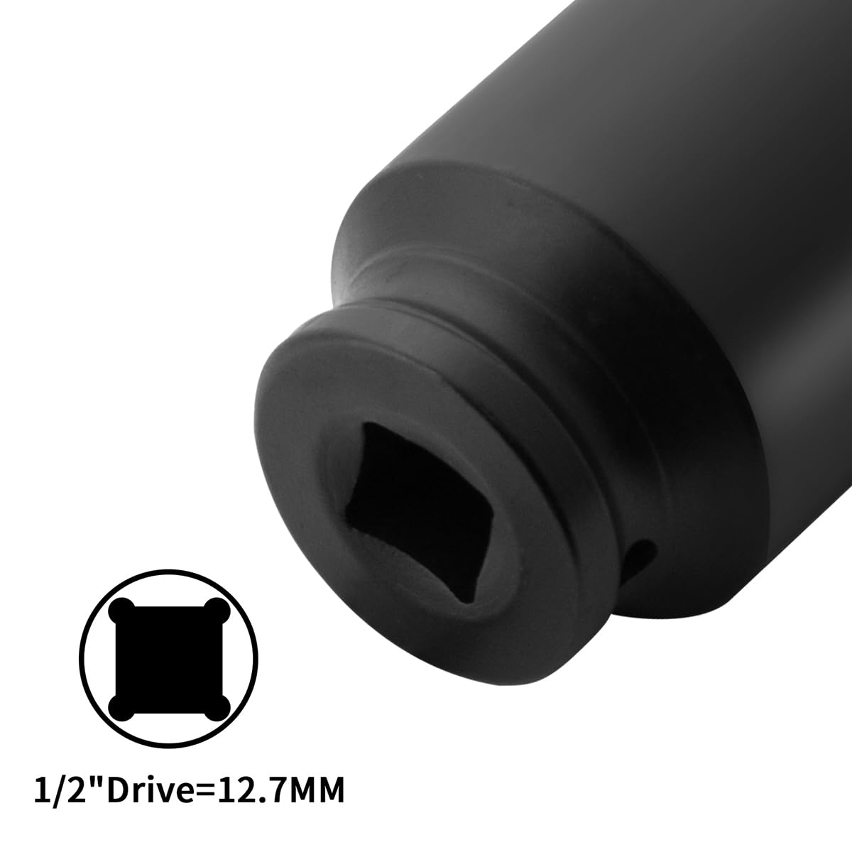 Hlipaty Impact Socket 34mm, 1/2" Square Drive 6 Point Cr-Mo Deep Socket, 78mm Length - Image 2