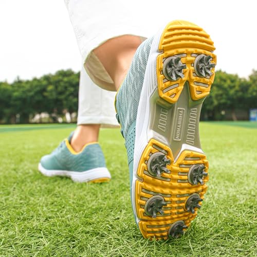 Image of Waterproof Professional Golf Shoes Men Spikes Golf Sneakers Male Outdoor Anti Slip Walking Footwears