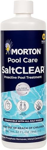 Morton SaltCLEAR | Pool Clarifier & Water Enhancer | Supports Cleaner, Clearer Water | Compatible with All Pool Systems - In-ground and Above Ground Pools | Weekly Maintenance | 32oz
