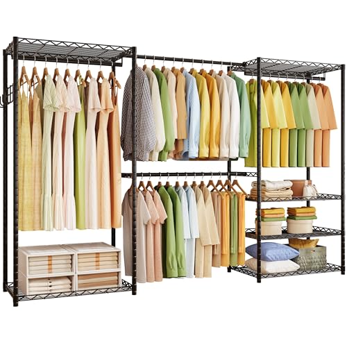 ecobedding Heavy Duty Garment Rack, 900LBS Max Load Freestanding Closet