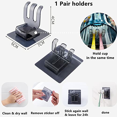 Automatic Toothpaste Dispenser & Toothpaste Holders And Wall Mounted Cup 3 Piece In A Set, Is Wall Mounted For Bathroom,Toothpaste Squeezer For Kids & Family Shower By Mr. Thumbs(Navy Blue Set) #TOP5