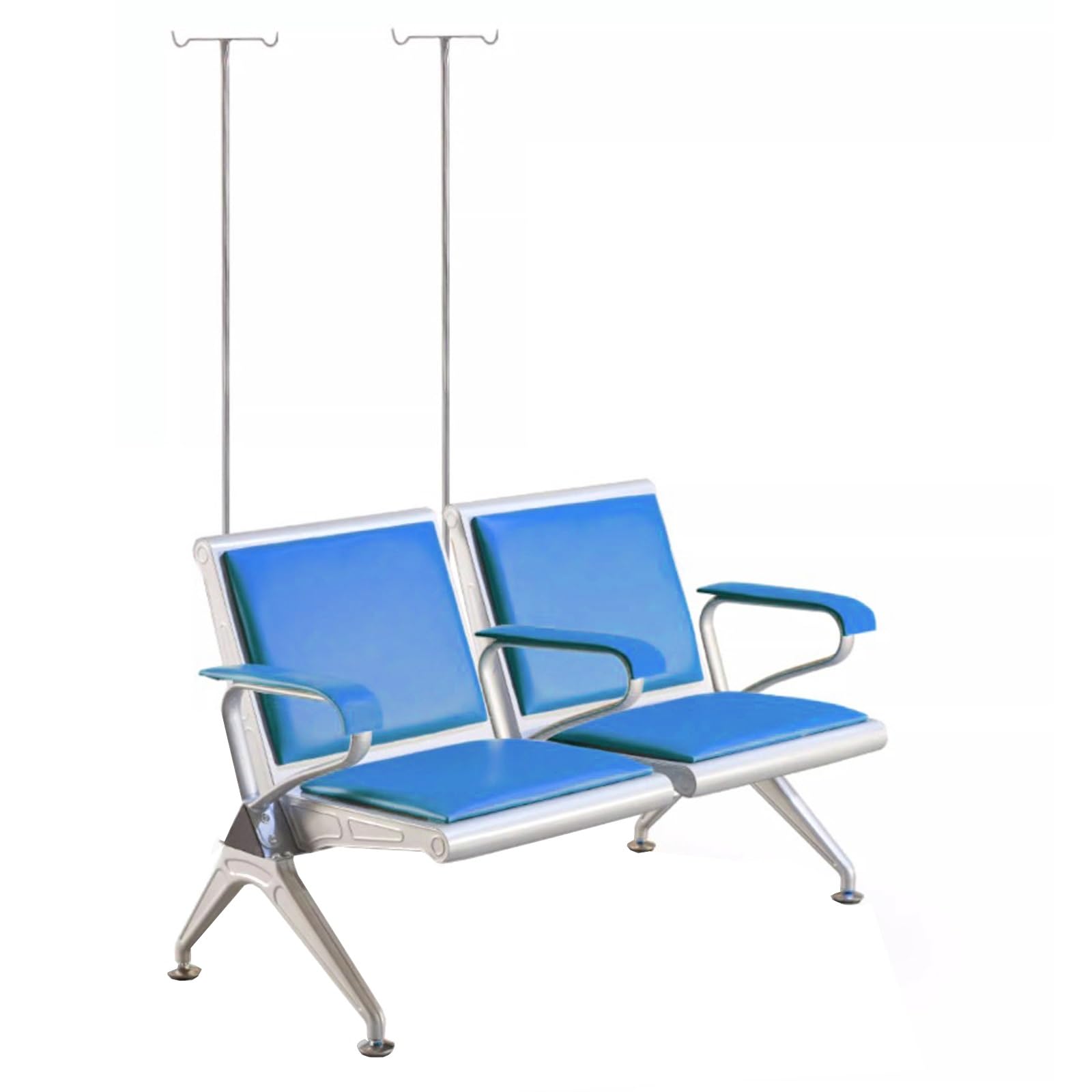 SaryEdge Indoor Benches and Room Seating with Armrests and IV Poles for Hospitals, Clinics, and Offices,Style C-2 seats,Style C-2 seats