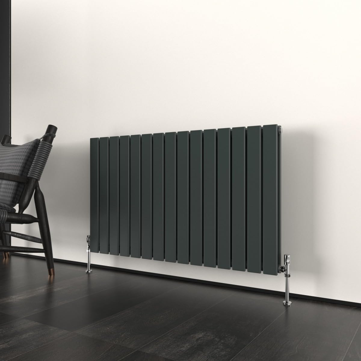 T&K 600x1020mm Horizontal Radiator Anthracite Flat Panel Radiator Double Panel Designer Radiator Modern Central Heating Rads