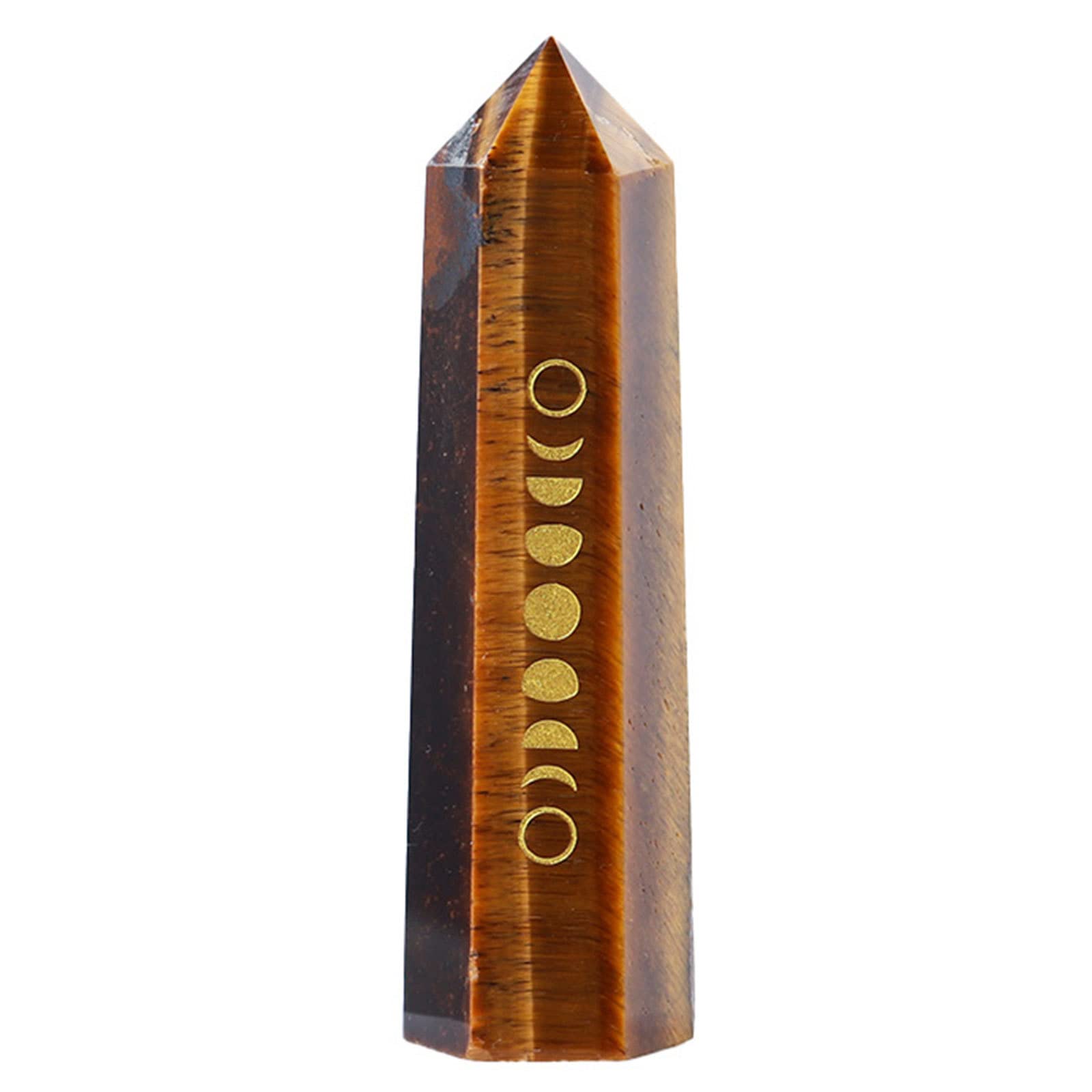 Bacchette di cristallo curative Bacchetta prismatica sfaccettata fase 6 lunare Meditazione Reiki Energy Chakra Stone, Cristalli di quarzo naturali per Reiki, Chakra,Tiger'sEye
