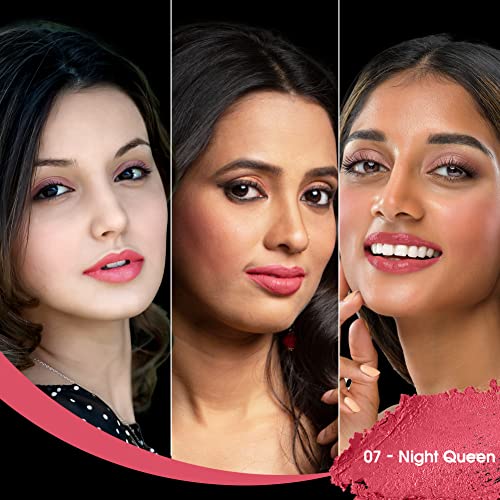Image of Colors Queen Tint for Cheeks and Lips - Enriched with Vitamin E and Essential Oils | Matte Lip and Cheek Tint for Lips, Cheeks and Eyelids| Vegan and Cruelty Free Lip Tint for Women (07 - Night Queen)