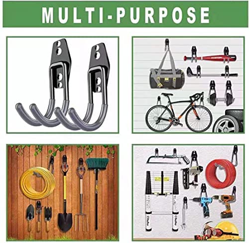 idmans Garage Storage Hooks Steel Tool Hangers for Garage Wall Mount Utility Hooks and Hangers with Anti-Slip Coating for Garden Tools Ladders - Image 2