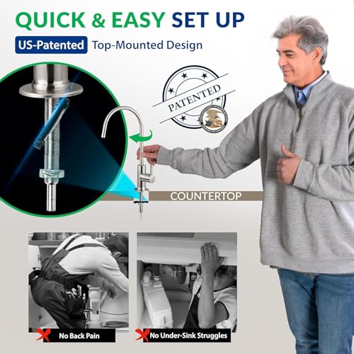 Ispring GB1 Rubinetto Del Filtro Dell'acqua 100% Senza Piombo Per La Maggior Parte Dei Sistemi Di Filtrazione Dell'acqua O Ad Osmosi Inversa, Senza Traferro, Finitura Cromata, Per Acqua Potabile - 8