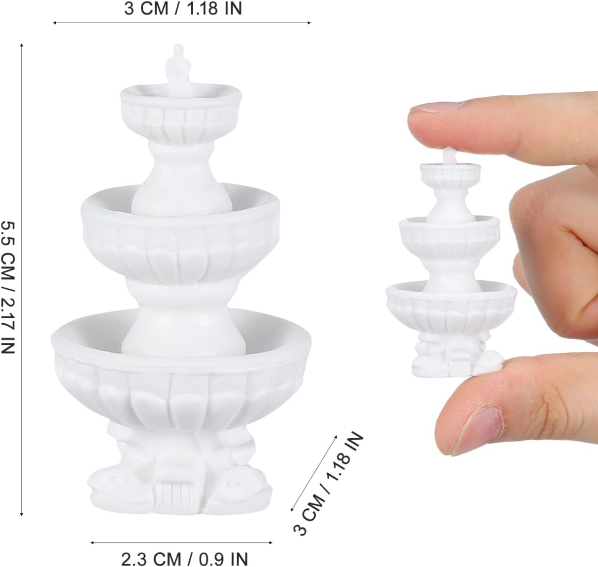 Mini Water Fountain Miniature Decor : Small Artificial Waterfall Statue, DIY Scene Accessories for Fairy Garden Bonsai Micro Landscape Dollhouse Accessory Tabletop Resin Ornament Props