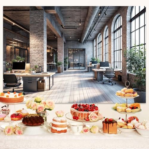 Fondo para Oficina Moderno 7x5ft para Videoconferencias miniatura 3