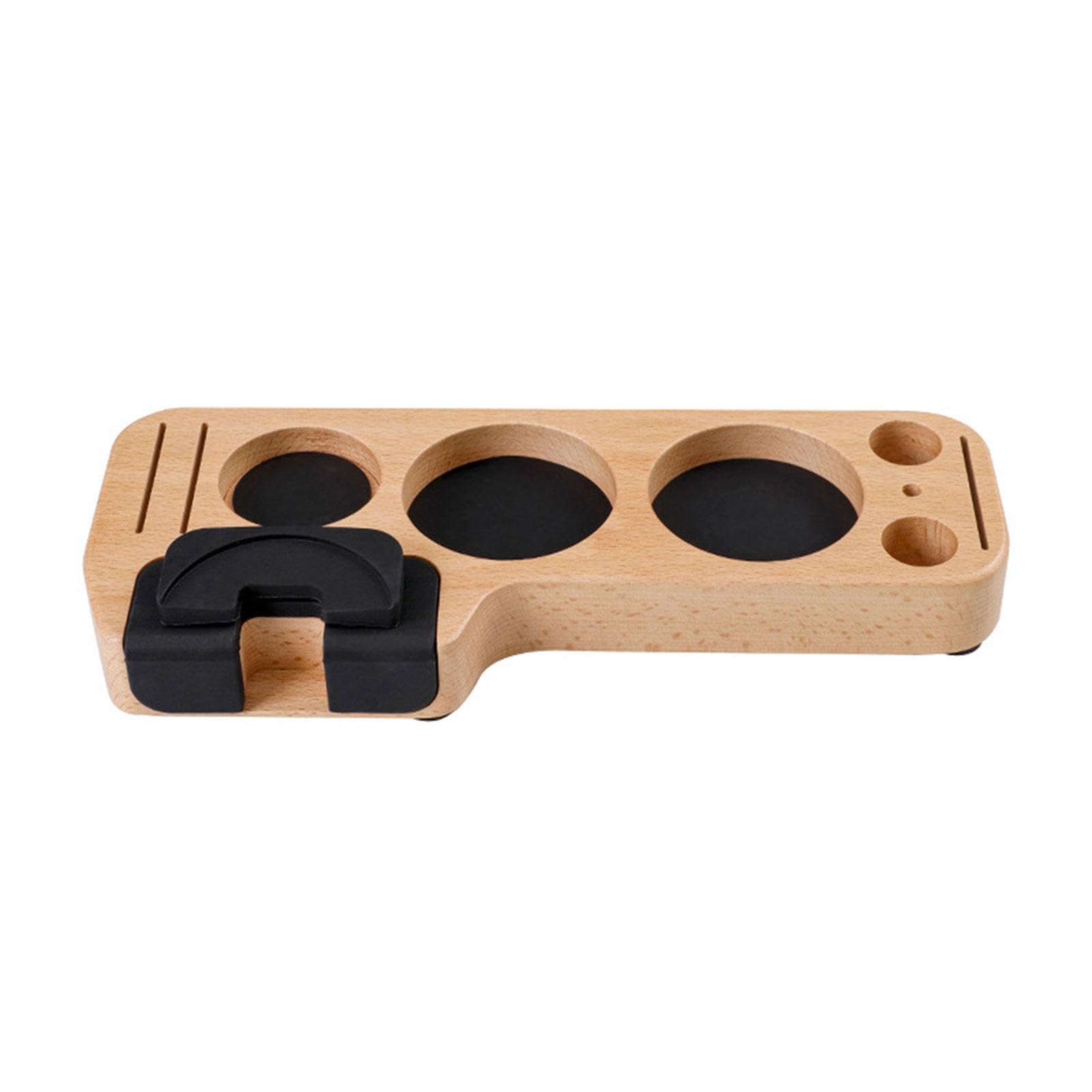 Jazuaiao Espresso Tamper Coffee Distributor Espresso Stirrer Wood Station Wooden Portafilter Holder Ergonomic