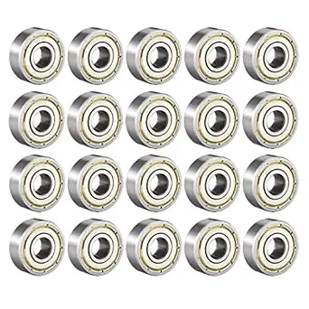 Pnzxi 20pcs 606ZZ 6x17x6mm 606 606Z Deep Groove Ball Bearings Low Noise Double Shielded Bearing Steel
