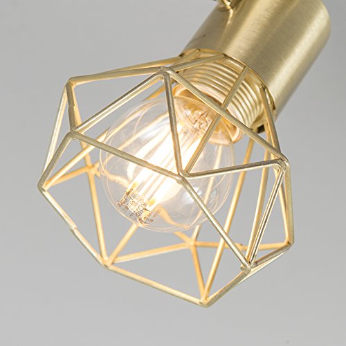 Qazqa Moderno Set 3 focos art deco giratorio oro - MOSH 1 Acero Redonda Adecuado para LED Max. 3 x 40 Watt
