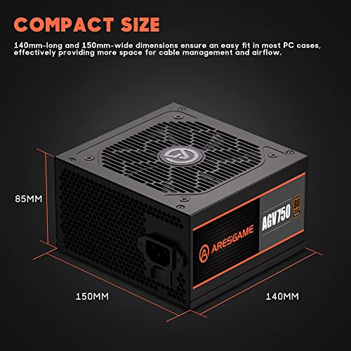 AGV 750W Semi-Modular Power Supply, 80 Plus Bronze Certified, 5-Year Warranty