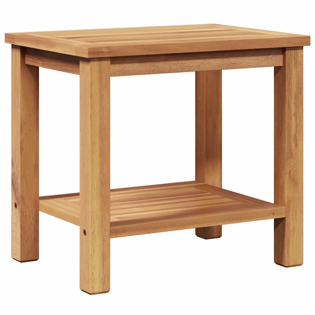 Genérico Mesa de centro marrón, 50 x 35 x 45 cm, madera de teca maciza, mesa baja moderna con superficie texturizada y patas a poste para salón o jardín