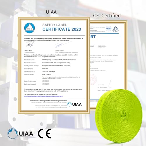 Image of NewDoar CE UIAA Certified 1 Inch Nylon Webbing Strap /Tubular Climbing Webbing - Heavy Duty Strap for Rescue, Climbing, Harnesses, Rock Work, & Firefighting