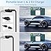 Portable Level 1&2 EV Charger, 16Amp Adjustable Current, Wallbox for Home/Travel, 110V/240V, NEMA 5-15&6-20 Plugs, 24.99FT Cable, Compatible with J1772 Electric Cars, Tesla Needs Adapter