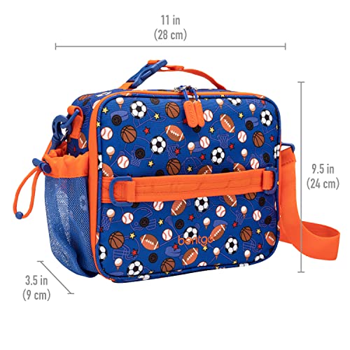 Bentgo® Kids Prints Lunch Bag - Double Insulated, Durable, Water-Resistant Fabric With Interior And Exterior Zippered Pockets And External Bottle Holder- Ideal For Children 3+ (Sports) #TOP6