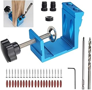 48PCS Pocket Hole Jig 15 Degree Pocket Hole Screw Jig Dowel Drill Joinery Kit Pocket Hole Jig Positioner Kit Aluminum Woodworking Punch Locator Tool