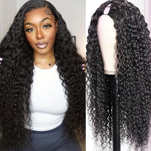 MOOTAFUL V Part Wig Human Hair Deep Wave for Black