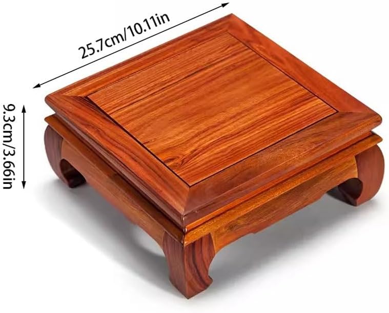 Bonsai Pedestal Vase Pedestal Stands Handicrafts Buddha Statue Base Ornaments Solid Wood Incense Burner Bracket Strange Stone Bracket Potted Plant Base Planter Stand Plant Holder(Large)