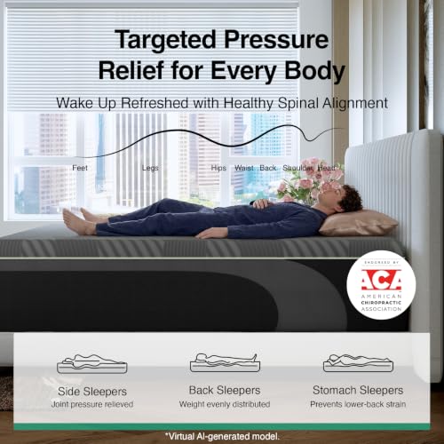 Image of Novilla King Size Mattress 16 Inch, Memory Foam King Mattress | with AiryFlow Cooling System for Cool Night, Pressure Relief, Ergonomic Support for Spinal Alignment, CertiPUR-US,Medium Firm