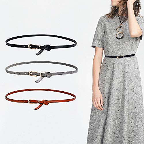 Leather Skinny Women Belt Thin Waist Belts Extra Thin PU Leather Waist Belt with Gold Buckle for Jeans Pants Dresses3