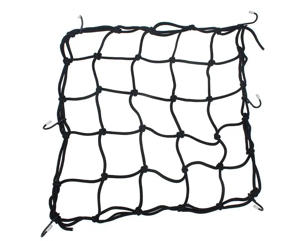 Fuel Helmets Bungee Cord Cargo Net (40 * 40 CM) Universal Luggage Holder - Strong & Elastic Mesh Soft Rope Straps for Holding Bags,Box for Bikes, Scooter, Cycle, Cars [Water Proof] tank, Seat, Carrier