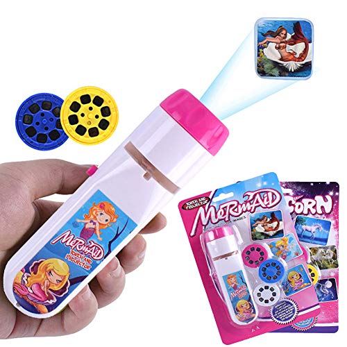 Preisvergleich Produktbild HahaGo Taschenlampe Projektor Projektionsbeleuchtung Geschichte Taschenlampen Licht Toy Slide Lampe Pädagogisches Lernen Schlafenszeit Nachtlicht (Meerjungfrau,Einzigartiges Pferd)