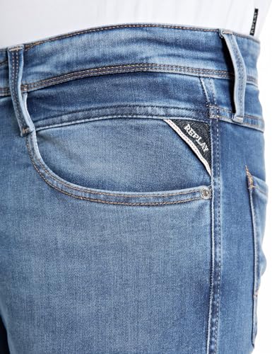 REPLAY Męskie dżinsy Anbass, Medium Blue 009 (niebieskie), 33 W/32 L