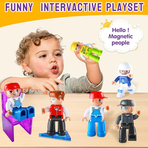 obakaer Magnetische Bausteine Spielzeug für Kinder,15 Stück 3 Zoll – Ansicht 4