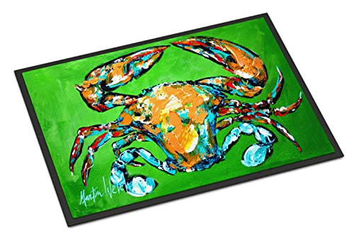 Caroline's Treasures MW1154JMAT Wide Load Crab Doormat 24x36 Front Door Mat Indoor Outdoor Rugs for Entryway, Non Slip Washable Low Pile, 24H X 36W