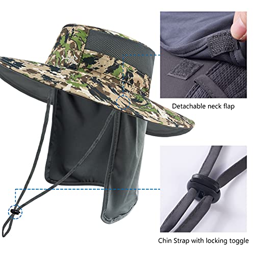 Image of BASSDASH UPF 50+ Sun Fishing Hat Water Resistant with Detachable Neck Flap