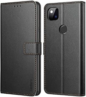 Ganbary Google Pixel 4a Case, Premium PU Leather Flip Wallet Phone Case [Full Protection] [Card Slots] [Kickstand] for Google Pixel 4a, Black