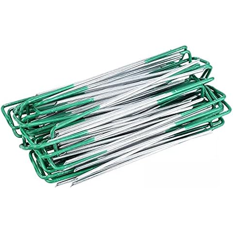 BNNG 20/50/100 Pieces 6 Inch U-shaped Artificial Grass Fixed Staples Garden Pegs, Ground Anchors Pegs, Artificial Grass Fixed Staples, Tent Pegs Landscape Staples, Garden Pegs (20PC) Cover
