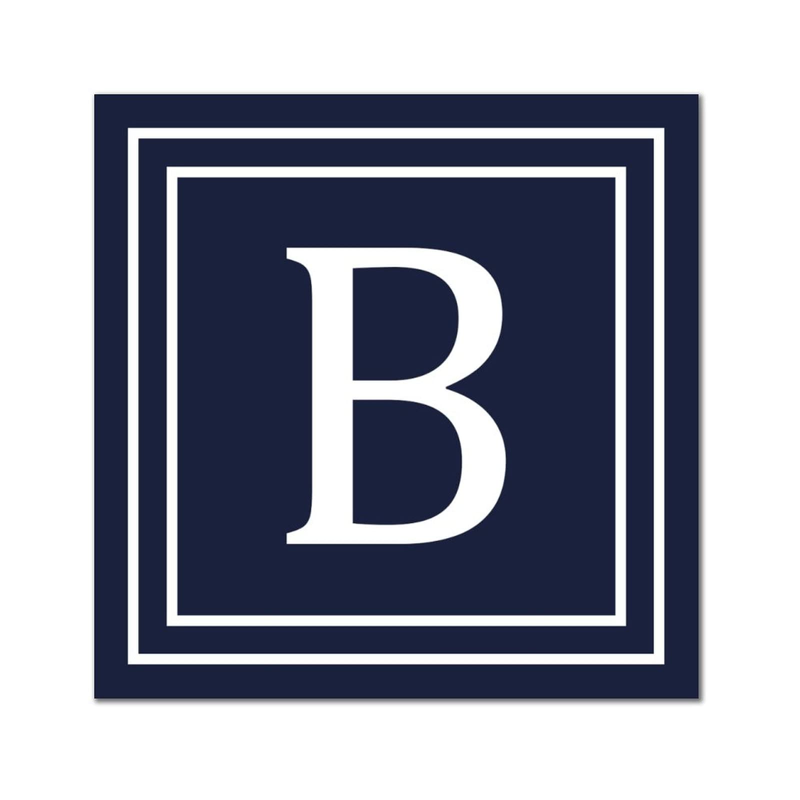 Panneau en bois monogramme B bleu marine pour décorer votre salon