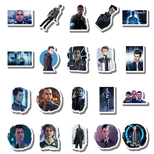 20 PCS Stickers Pack Detroit Aesthetic Become Vinyl Human Colorful Waterproof for Water Bottle Laptop Bumper Car Bike Luggage Guitar Skateboard