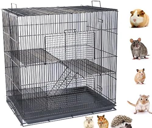 Gaiola de Metal Dobrável com 3 Níveis para Pequenos Animais Mcage 50,8 x 35,56 x 50,8 cm
