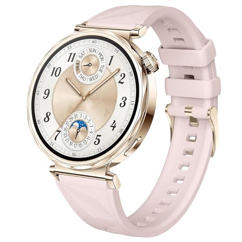 DEALELE Bands Compatible with Huawei Watch GT6 / GT5 / GT4 41mm / GT5 Pro 42mm / Garmin Venu 3S / Forerunner 265S / Fossil Women's Gen 6, 18mm Soft Ice Crystal Silicone Replacement Strap, Pink