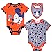 Disney Baby Boys' Monster Inc. Mike Bodysuit and Bib (Pack of 3)