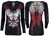 Rebel Saint by Affliction Women's T-Shirt Garage L Black
