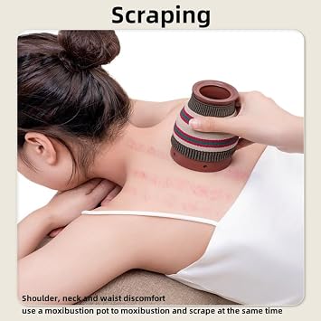 Moxibustion Pot Ceramic Set with 54 Moxa Sticks for Heat Relief