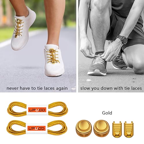Image of UpUGo Elastic Shoe Laces, No Tie Shoe Laces Tieless for Kids, Adults, Elderly, One Size Fit All