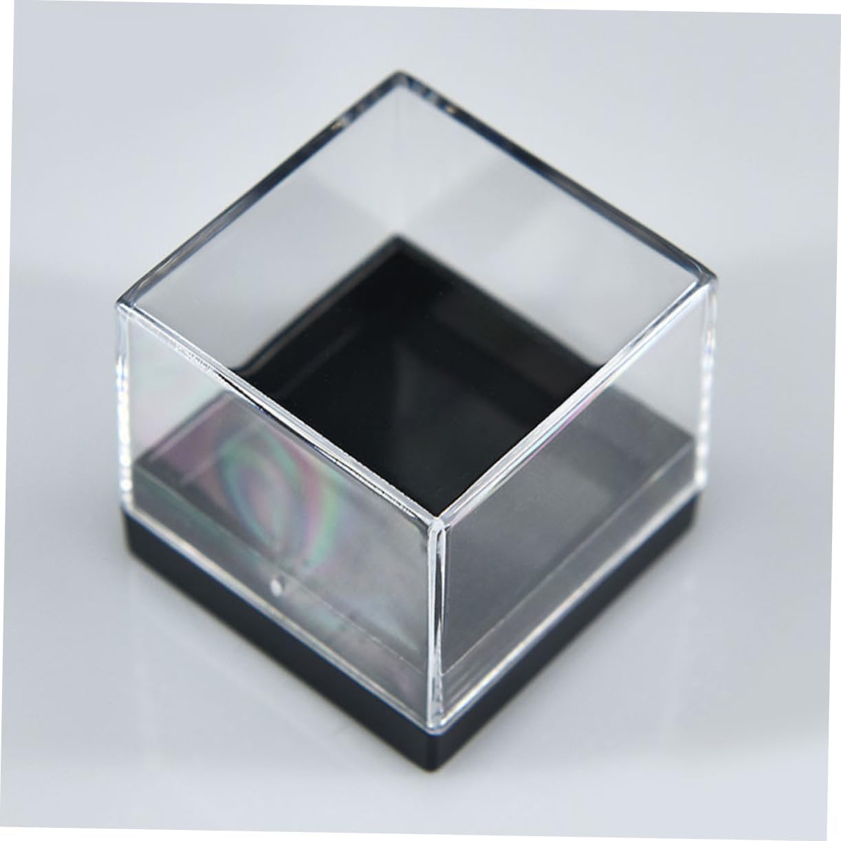 BESTYASH 12pcs Mineral Collection Box Square Plastic Specimen Storage Boxes Sample Showcase