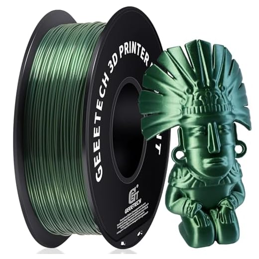 ⚡ Geeetech Silk PLA Filament 1.75mm for 3D Printer, Dark Green Metal-Like Shiny PLA Filament 1kg (2.2lbs) Spool, Dimensional Accuracy +/- 0.02 mm, Metallic Silk Bronze