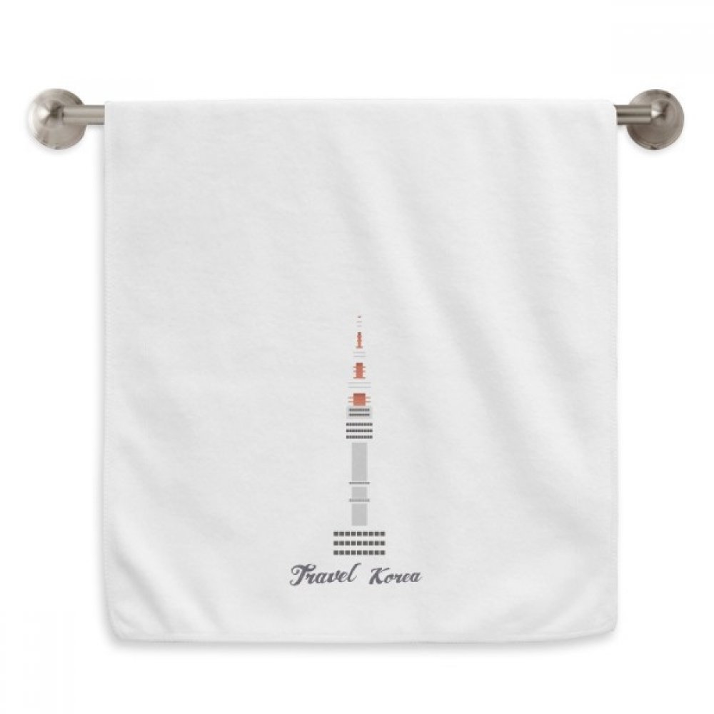 Serviettes moelleuses Corée blanche et essuie-mains imprimé Séoul 13x29 pouces