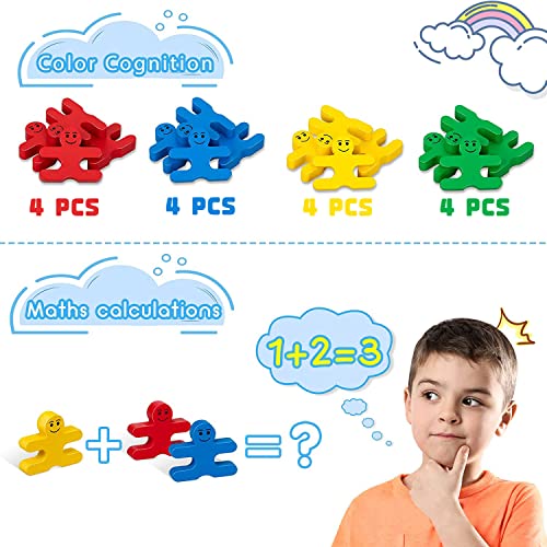 Gift4Kids Montessori Toys For 2 3 4 Year Old, 16Pcs Wooden Blocks Sorting & Stacking Toys For 2-4 Year Old Girls Boys Gifts, Building Blocks Sensory Toys For Toddlers Birthday Gifts #TOP6